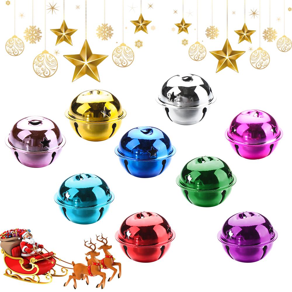 DIY Crafts Christmas Pendant Matte Bells Bright Iron Jingle Christmas Tree Decor Drop Ornaments