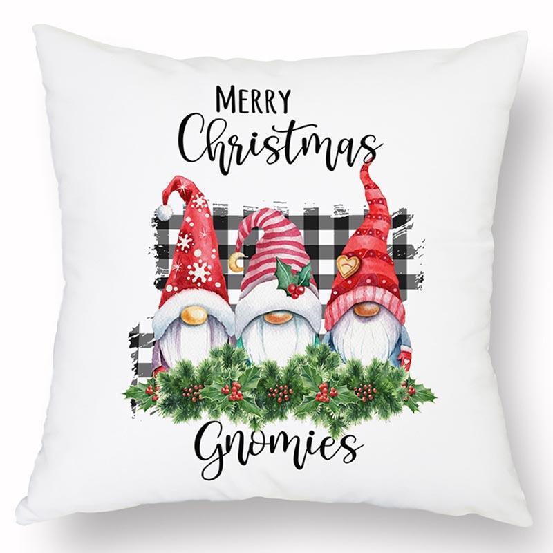 Новая Рождественская Льняная Наволочка с Принтом Домашний Диван Гостиная Праздничная Грязеотталкивающая Подушка