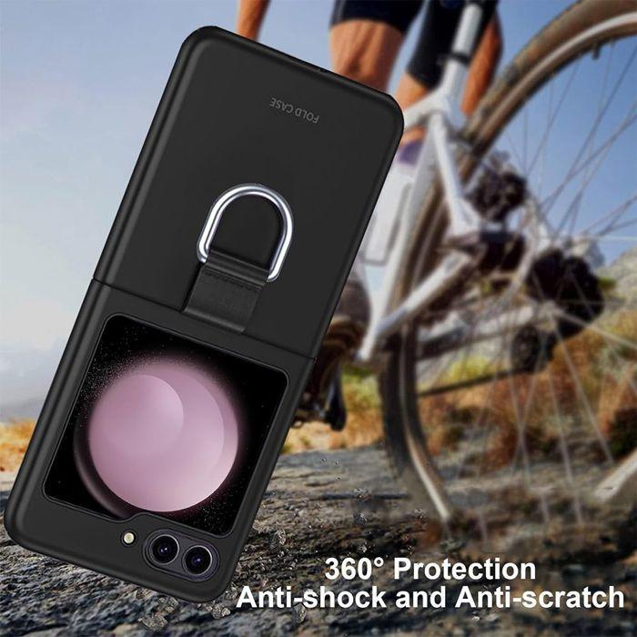 Coque de Protection - BOOLING - pour Samsung Galaxy Z Flip 7 FE - Rigide Antichoc - Noir - Boucle en Métal