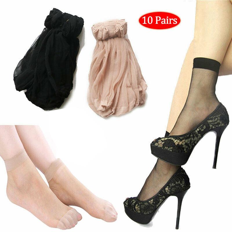 10 Pairs Socks Simplicity Solid Color Breathability Ultrathin Summer Nylon Short Socks Skin Color