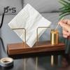 Vertical Napkin Holder with Heavy Duty Wooden Base Tissue Stand Home Restaurant Kitchen Dining Table Paper Towel Organizer Dispenser