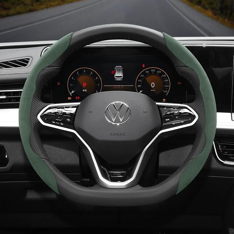 Подходит для Volkswagen Нескользящая Пряжка Сегментированная Замшевая Накладка на Руль Подходит для Polo Golf 5 6 7 Gol Cc Passat B6 B8 Jetta Scirocco T4