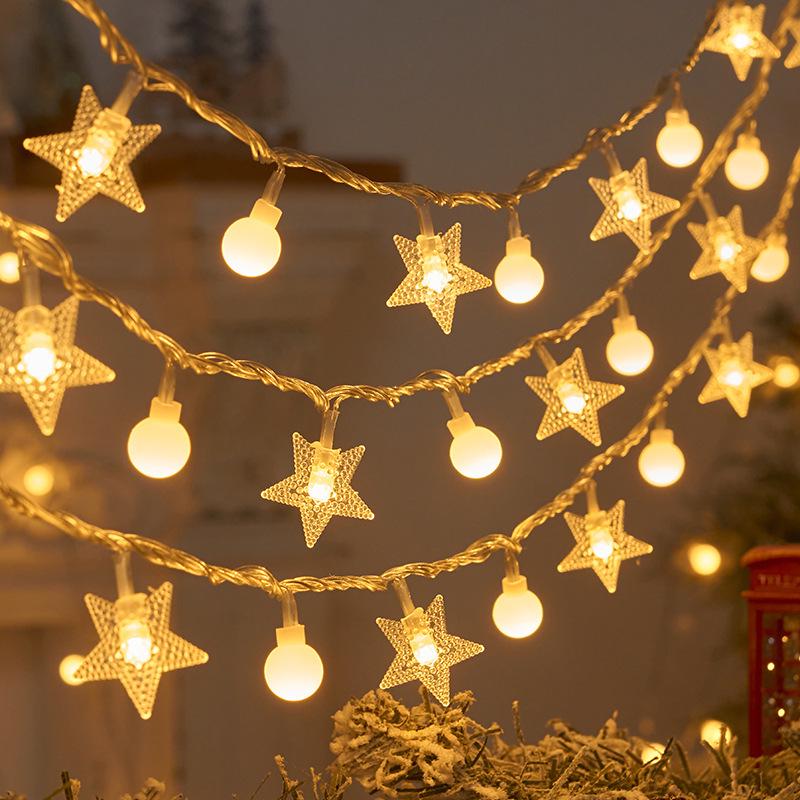 Outdoor LED White Ball String Lights for Camping, Awning, and Birthday Decorations