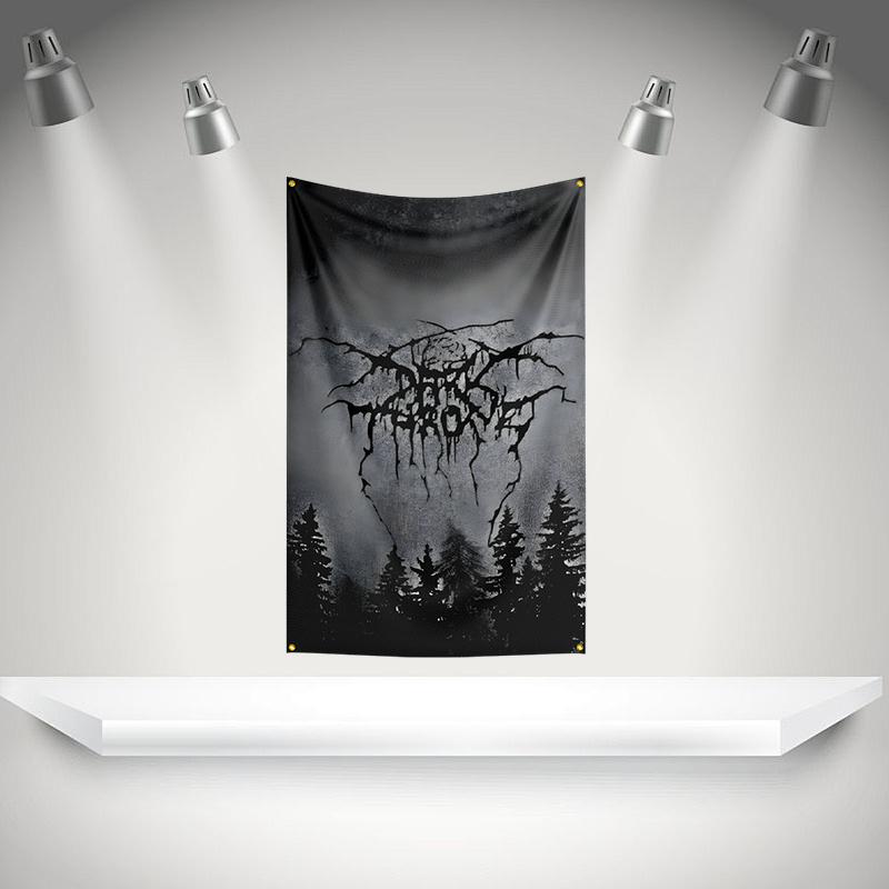 D-Darkthrones Flag Rock Music Band Banner HD Printing Tapestry Exhibition, Music Band Fans, Garage Decor