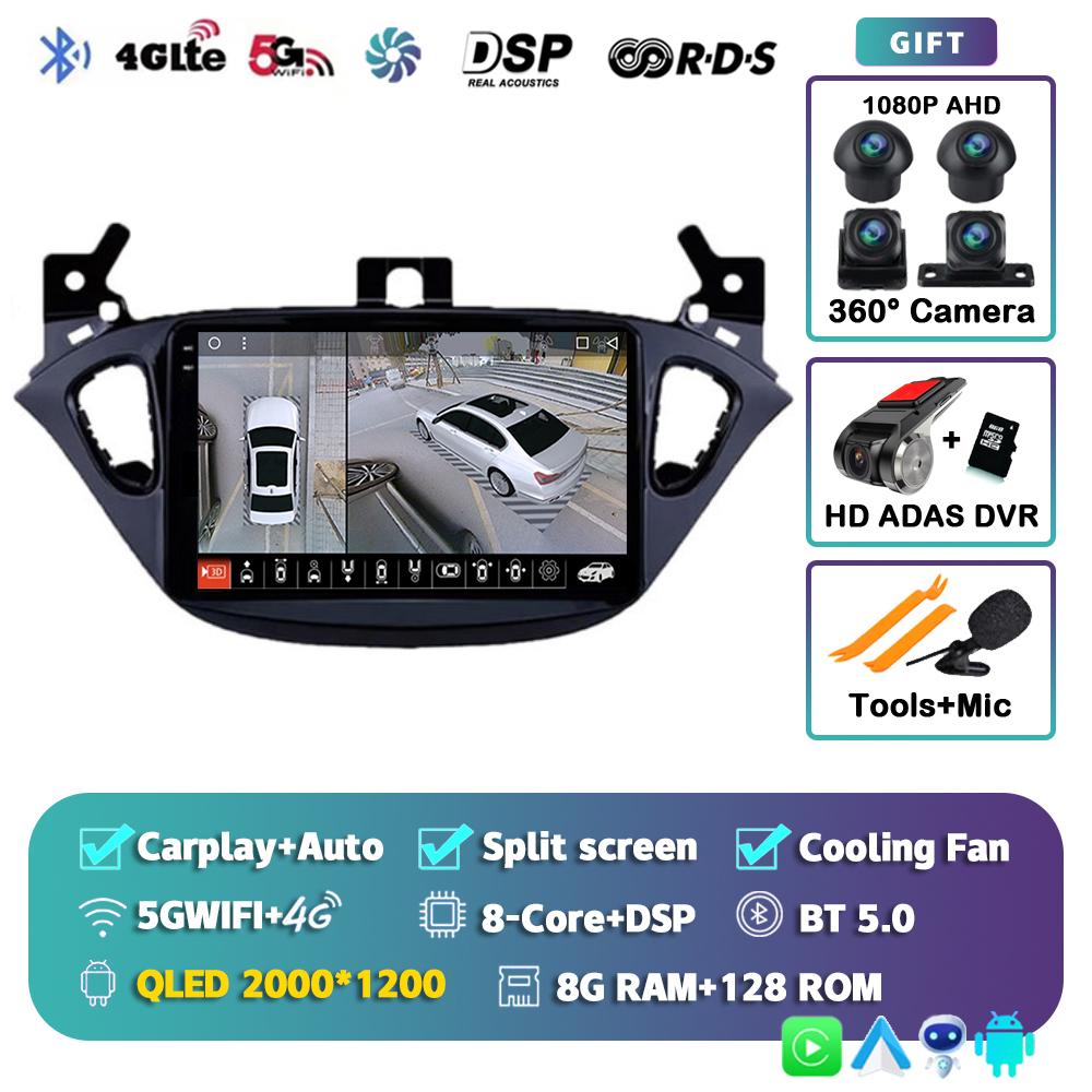 Android 14 Carplay Auto для Opel Corsa 2015-2019 для Opel Adam 2013-2016 автомобильный радиоприемник GPS мультимедийный проигрыватель DSP стерео 2din 2 Din