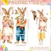 CHUNNIN 2Pcs Extra Large Easter Bunny Window Clings Spring Easter Window Decorations Vintage Easter Window Stickers Farmhouse Rustic Rabbit Carrots