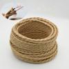 Vintage RopeTwisted Yellow Electrical Wire  2*0.75mm Hemp Rope WovenTextile WireTwisted Cable Braided Retro Pendant Light Cord