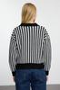 Women's Elegance Style Sweater Black Basic Striped Knitwear Sweater