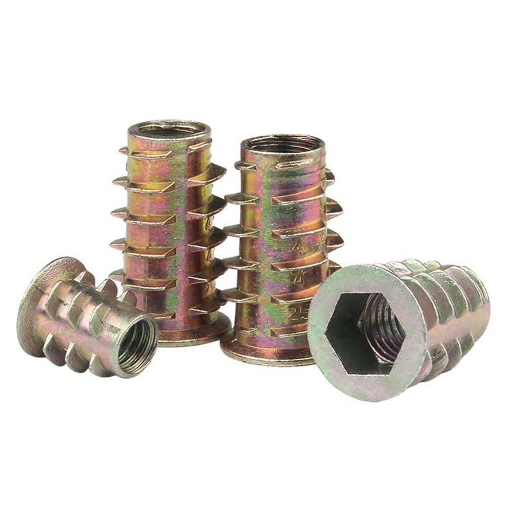 10pcs/lot Zinc Alloy Hexagonal Trapezoid Nuts M4 M5 M6 M8 M10 Wood Insert Inner Thread  Durable