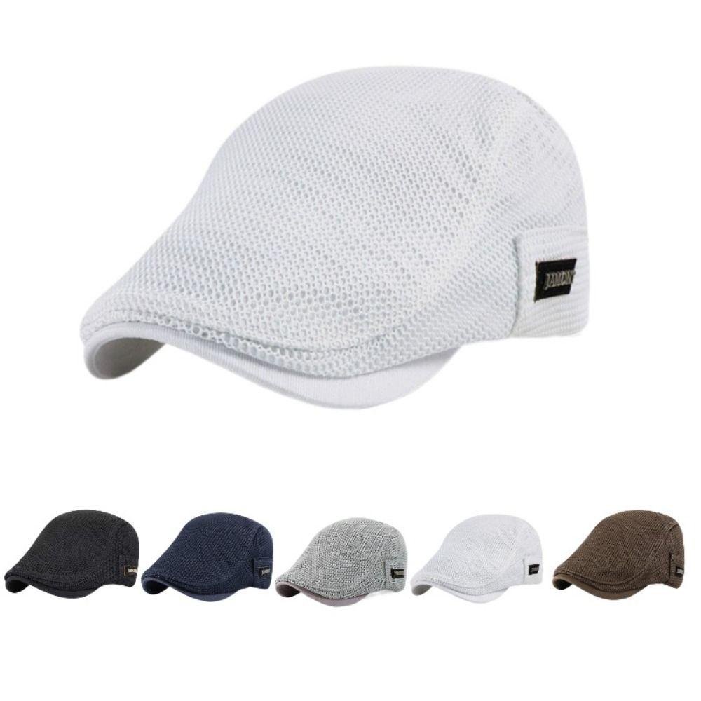 Mesh British Painters Hats Sun Protection Summer Flat Cap New Berets Hat Men