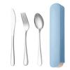Portable Tableware 410 Stainless Steel Spoon Knife and Fork Three-piece Set Household Simple Student Dormitory Tableware Set Fit