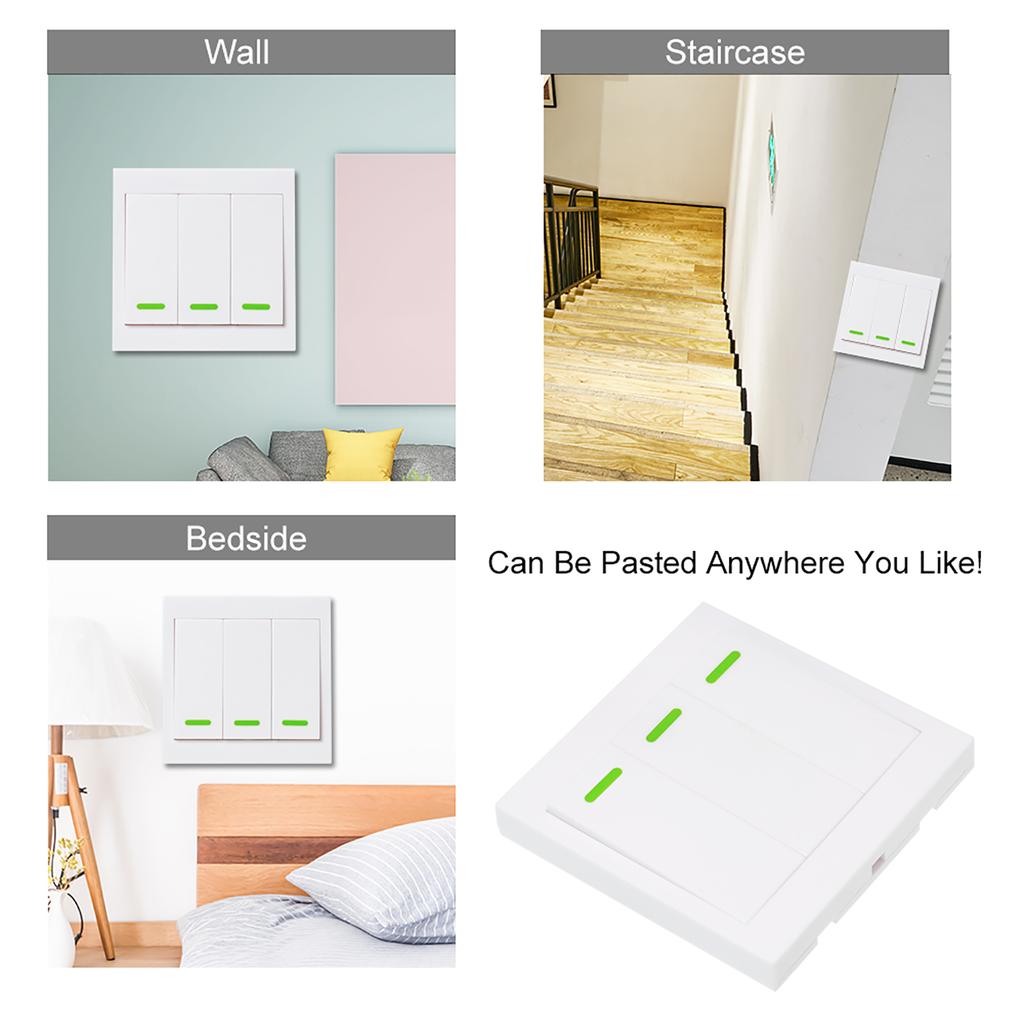 Кнопочный настенный выключатель, пульт дистанционного управления, панель включения/выключения, 433 МГц, беспроводной радиочастотный передатчик дистанционного управления с наклейками, свободное положение, гибкий