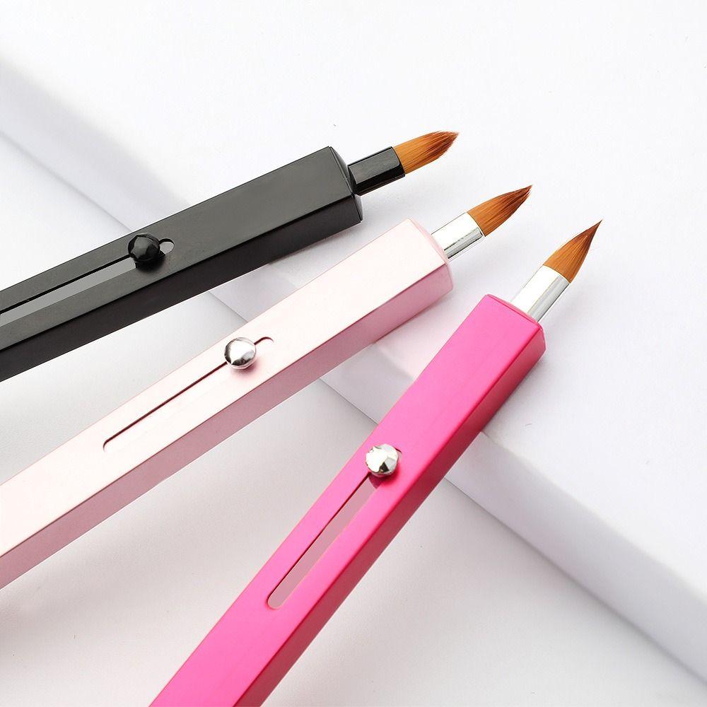 Алюминиевая выдвижная кисть для губ/бровей Золотистая&Черная&Красная&Розовая Двусторонняя кисть для помады Женщины
