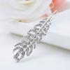 LUOTEEMI Hot Selling Fashion Stylish Leaf Shape Luxury Zircon Crystal Feather Wedding Braid Hairpin