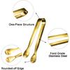 JCREN 12 Pcs Serving Tongs, Small Serving Utensils for Parties Catering Gold Tongs, Food-Grade 304 Stainless Steel Mini Appetizer Tongs for Tea Party