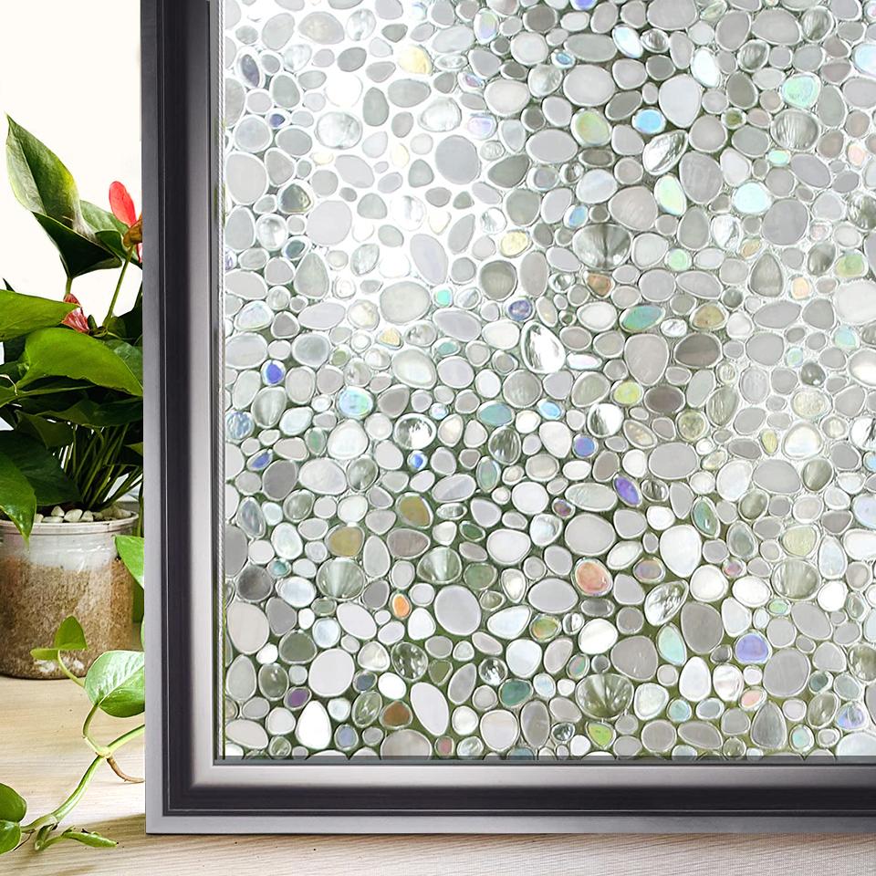 Window Privacy Film Rainbow Window Clings 3D Decorative Window Vinyl Stained Glass Window Decals, Static Cling Window Sticker