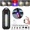 1PC LED Safety Flashing Warning Light USB Rechargable Mini Flashlight  Shoulder Police Light with Clip Bike Taillight Helmet Warn Light YSL