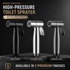 304 Stainless Steel Bidet Sprayer High Pressure Handheld Toilet Shattaf Jet Spray for Bathroom Cleaning Pet Wash G1/2 Tap Mass Air Flow 3