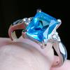 Кольцо Квадратный Горный Хрусталь Блестящий Долговечный Гипоаллергенный Украшение Износостойкий Искусственный Радуга