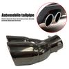 63/76MM Universal Bolt-on Bent Dual Exhaust Tip Slant Cut Muffler Tip Black Titanium Plated Stainless Steel Car Exhaust Tip