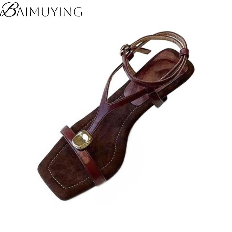 Fashion Square Toe High Heels Shoes Woman Summer Heeled Sandals Slingback 2025 Trend Shallow Dress Women Open Toe Pumps Elegant Zapatos