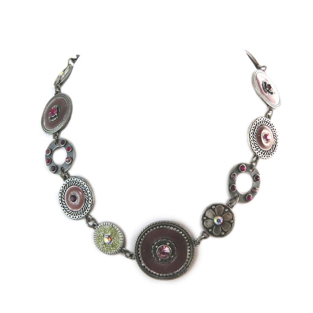 Les Trésors De Lily [E2548] — Дизайнерское колье «Byzance», розово-фиолетовое.