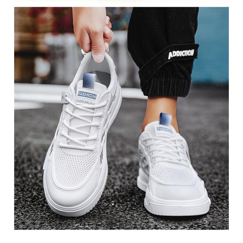 Breathable Mesh Shoes Men's Trend Versatile White Shoes Sports and Leisure Board Shoes Trendy Shoes