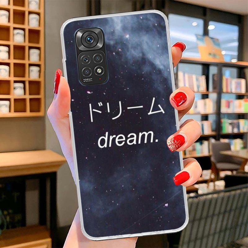 Japanese Aesthetic Text Letter Cover Phone Case For Xiaomi Redmi Note 15 14 13 12 11 10 Pro Plus 14S 12S 11S 11T 11E 10S Soft Fu