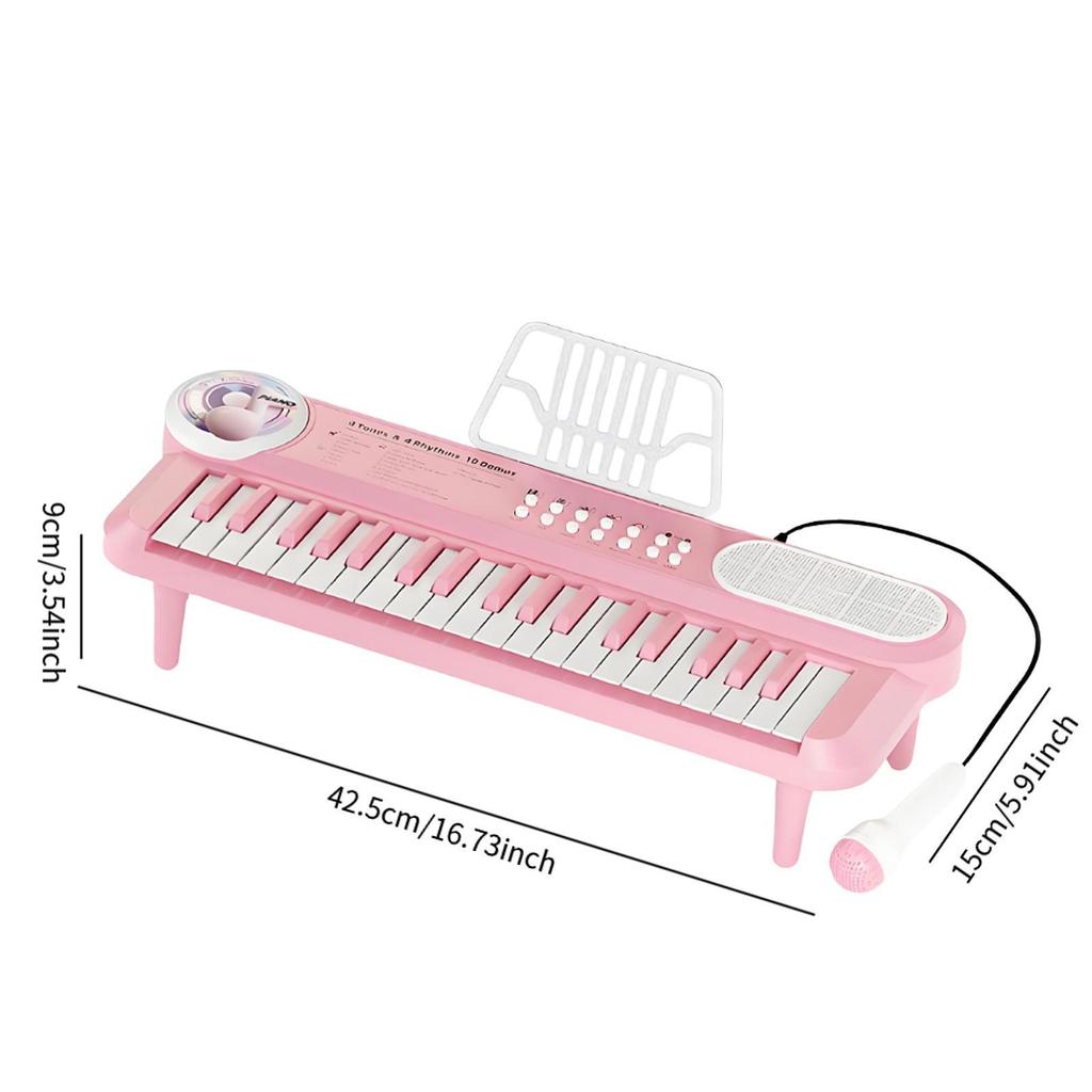 Multifunctional 37 Keys Electronic Keyboard Instrument with Microphone Birthday Gift for Kids Ages