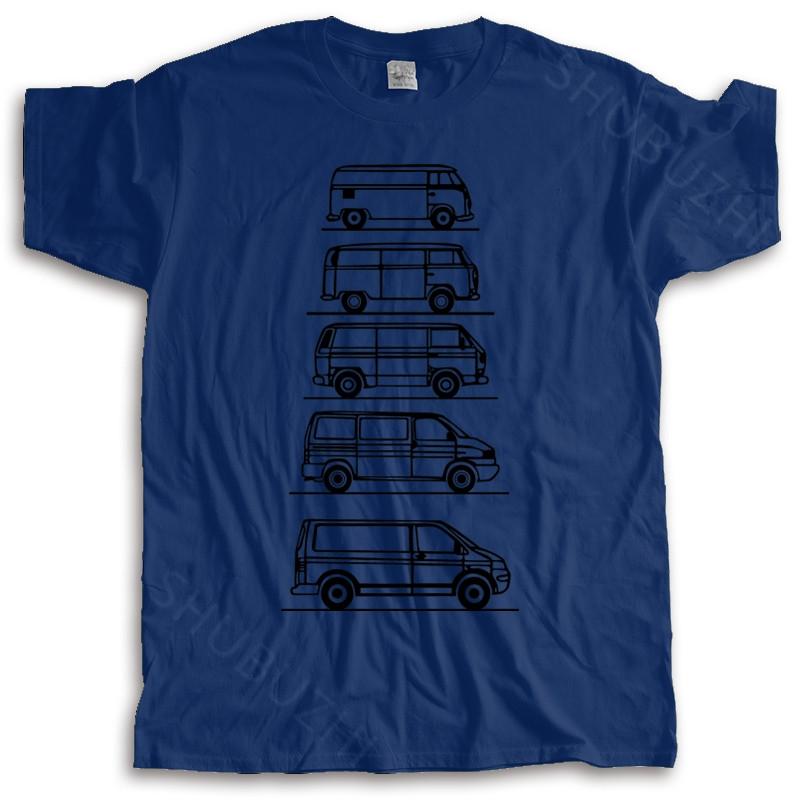 Tshirt Men Summer Top Tees Transporters Campers In Disguise T-Shirt T4 Tag Van Geschenk Fur Vater T-shirt Loose Style Tops