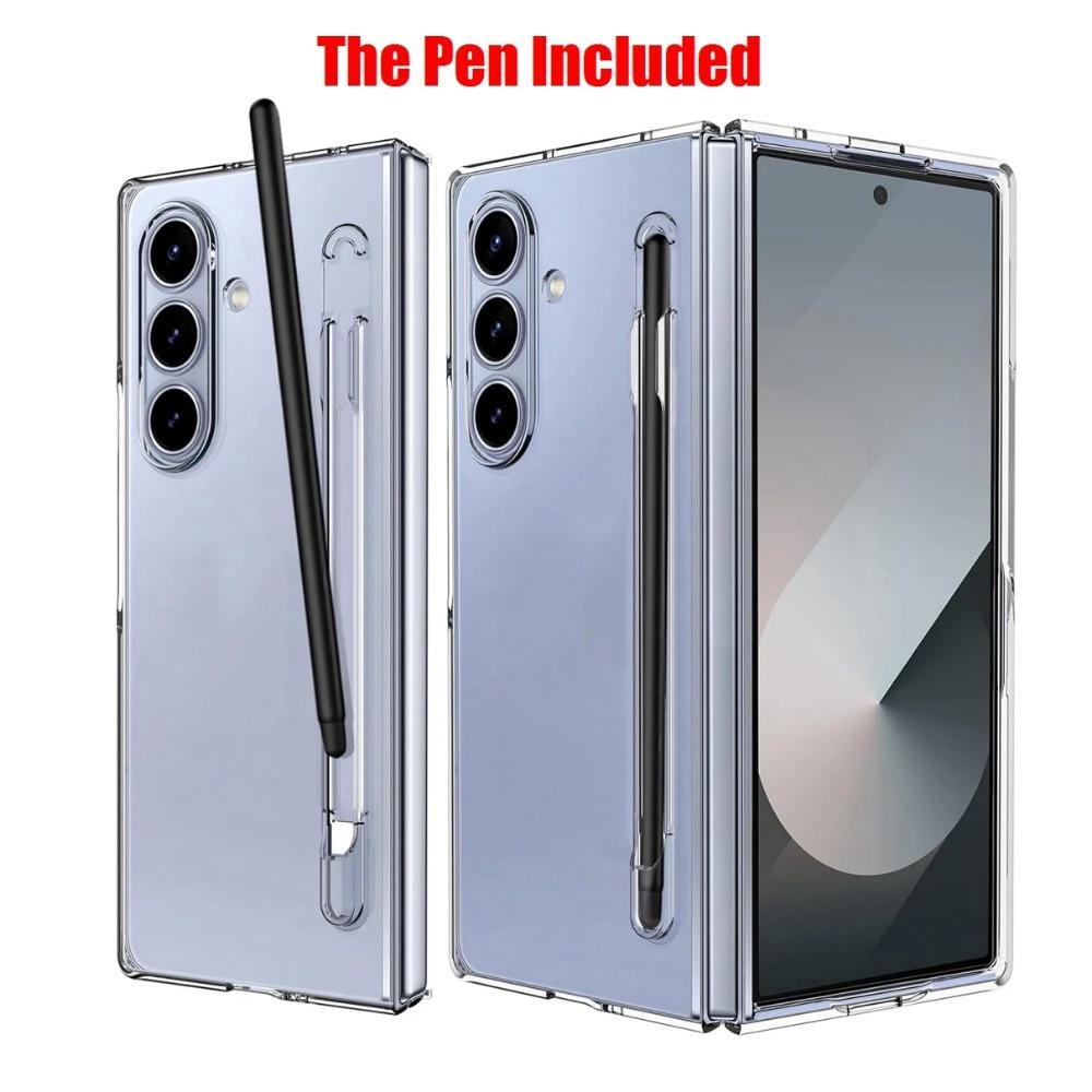 Samsung Galaxy Z Fold 7 6 5 4 3 Fold7 for Samsung Z Fold 7 6 Case with S Pen Holder and Pen Slim Matte PC Shockproof Cover