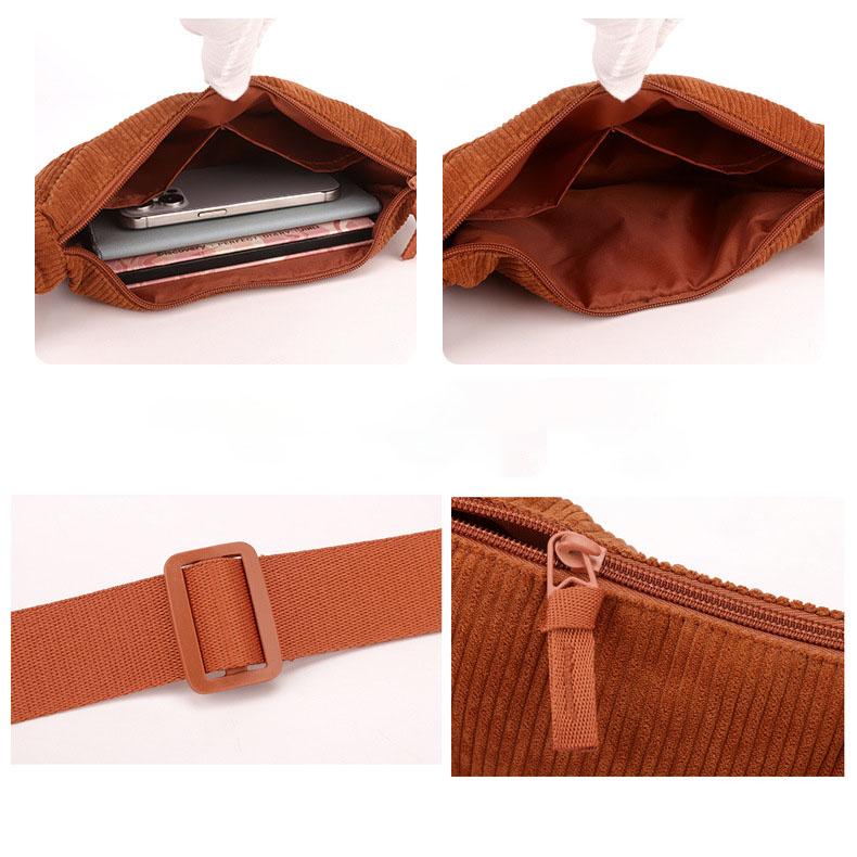 Corduroy Crossbody Bags Women Ladies Large Capacity Shoulder Bag Fashion Purse Handbags Solid Color Women Messenger Bag