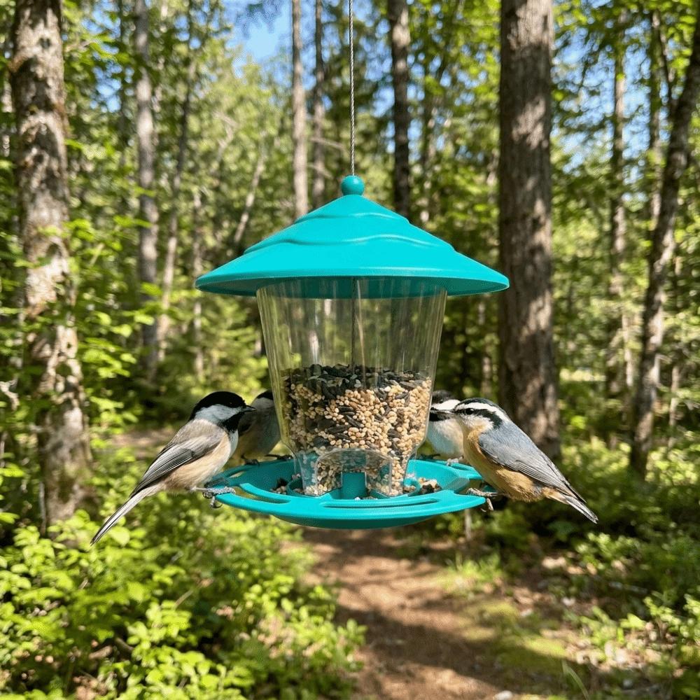 Gazebo Style Bird Feeding Station Large Capacity Hummingbird Feeder Bird Food Container Outdoor