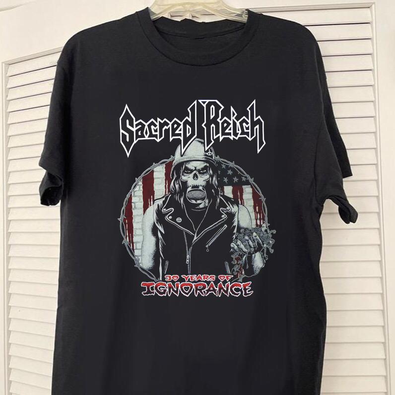 Черная Хлопковая Футболка Sacred Reich Все Размеры Унисекс BL453 Унисекс Футболка