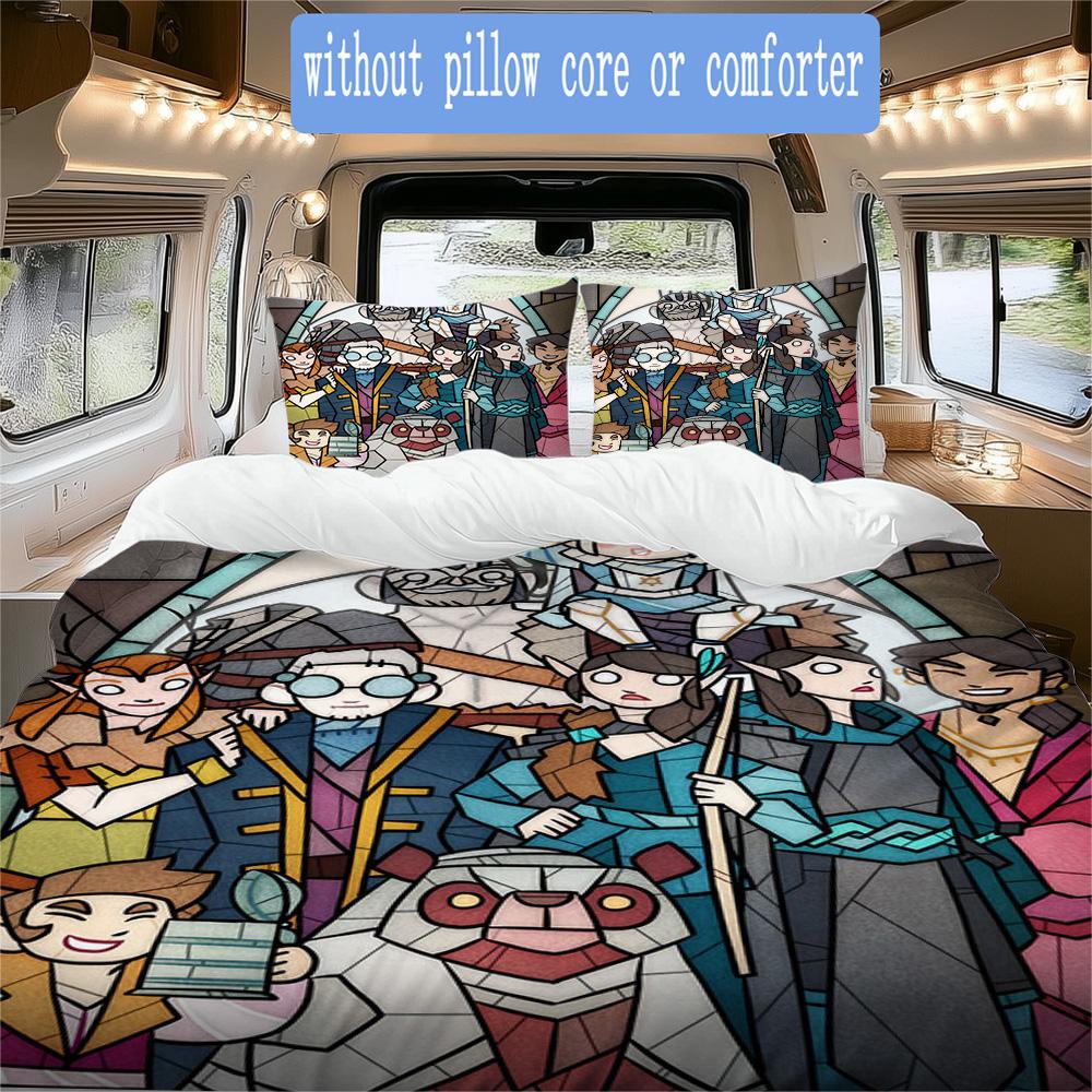 Critical Role Pattern Bedding,Quilt Set Quilt Cover Pillowcase Home Birthday Gift (1*duvet cover+2*pillowcase,without core)XSJT0917119