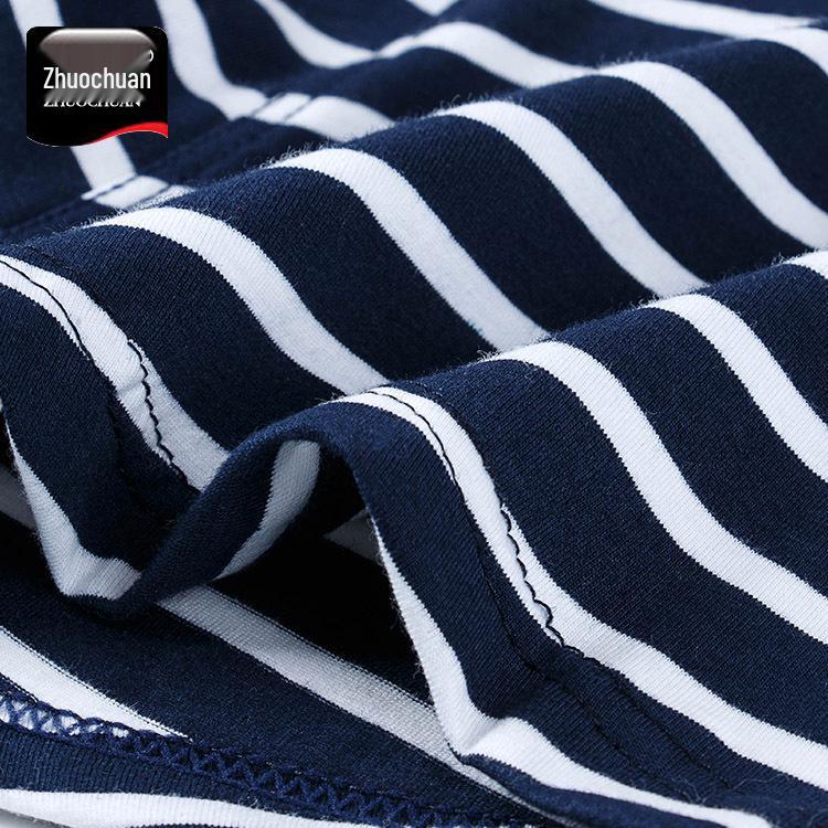 Мужские трусы-боксеры средней посадки из чистого хлопка в полоску, больших размеров, спортивные и модные.