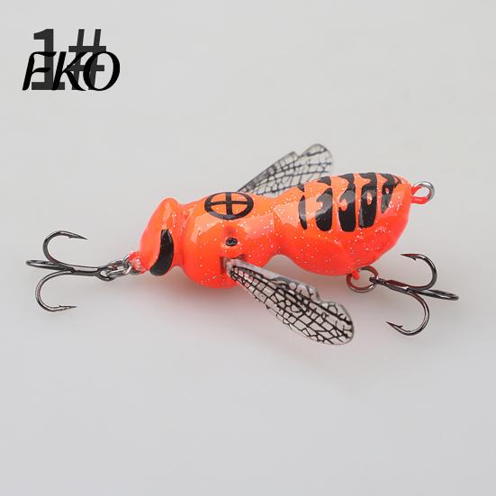 Hornet Lure with Acoustic Noise Steel Ball 5G/4.8CM Bionic Wasp Topwater Lure, Floating Hard Freshwater Fishing Ball, Artificial Insect