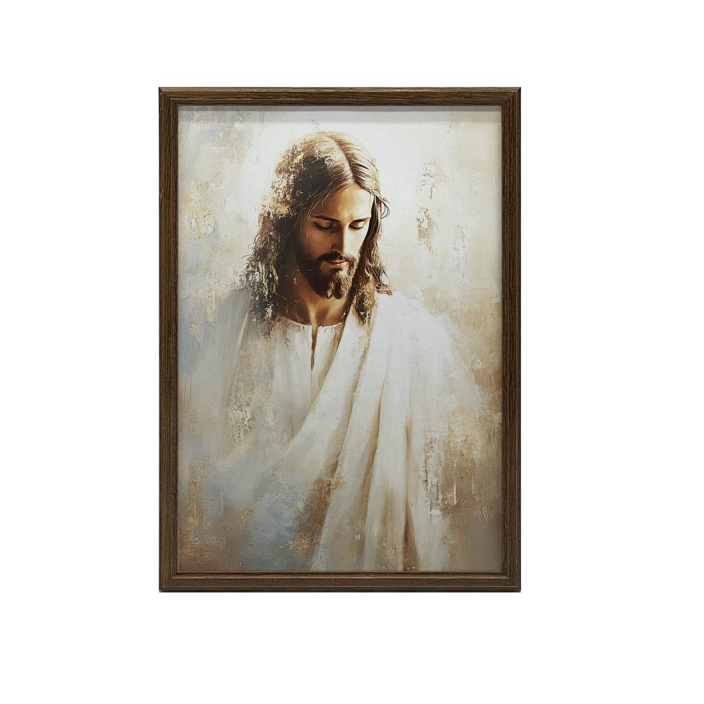 Poster Heart of Love - Portrait of Jesus Poster Heart of Love - Portrait of Jesus, 50X70 Cm, Gold Aluminum Frame, 230 Gsm Matte Paper