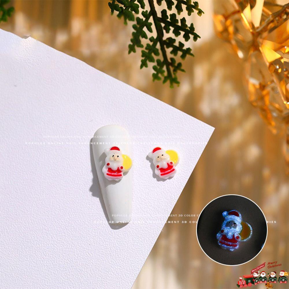 10 шт. Украшения для ногтей из смолы, маникюр с изображением лося, 3D, рождественское украшение для ногтей для женщин