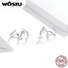WOSTU 925 Sterling Silver Simple Line Earrings Stud Earrings for Women Natural Hypoallergenic Unique Design Ear Pins