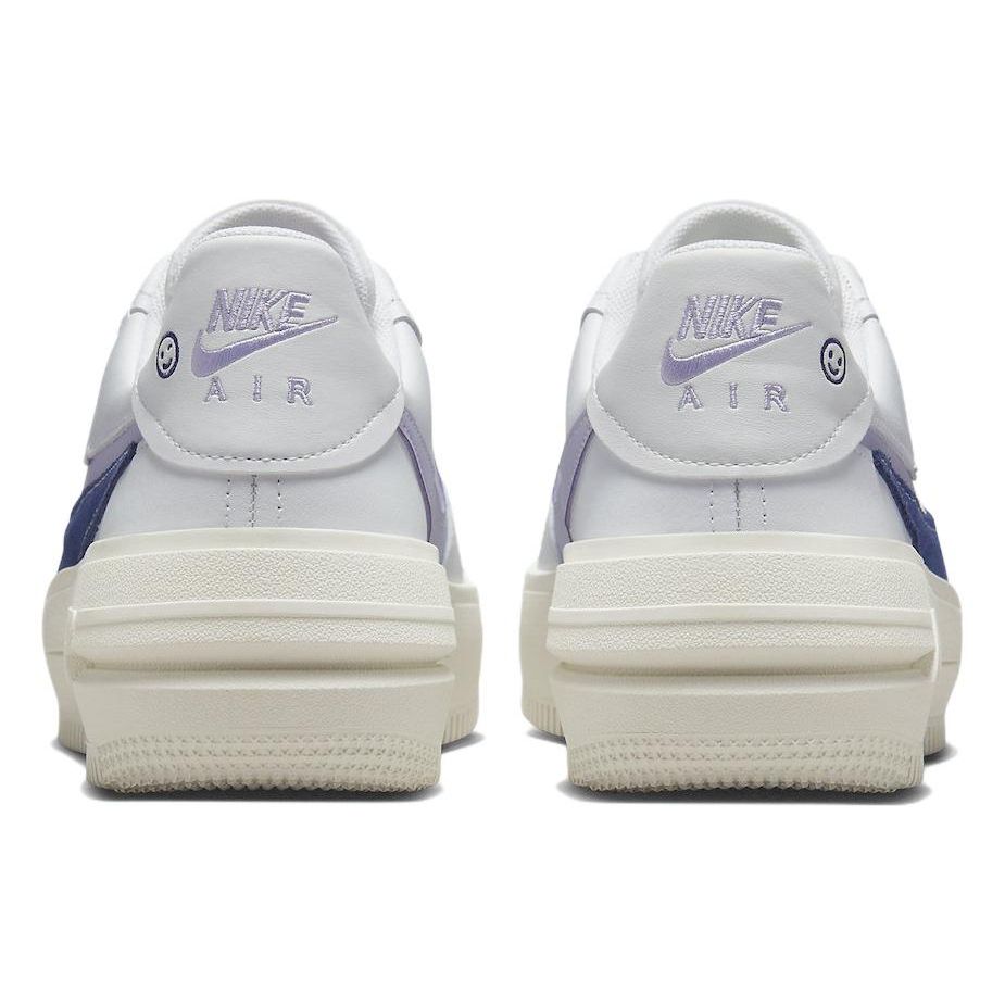 Nike Женские кроссовки Air Force 1 PLT.AF.ORM LV8 Белые Фиолетовый кислород Саммит-Белый Парус Полуночно-Синий FD0382-121