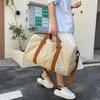 Canvas Travel Duffle Bag Tote Waterproof Lugage Bag Sports Gym Large Bag with Shoe Pocket Leisure Weekender Overnight Bag