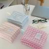 Ins Style Grid Pattern Coaster Square Cotton Cloth Insulation Pad Kitchen Table Decor
