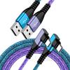 3A Fast Data Transfer Type-C Cable, L-shaped, 2-pack, 1.8M, QC3.0 Charging,