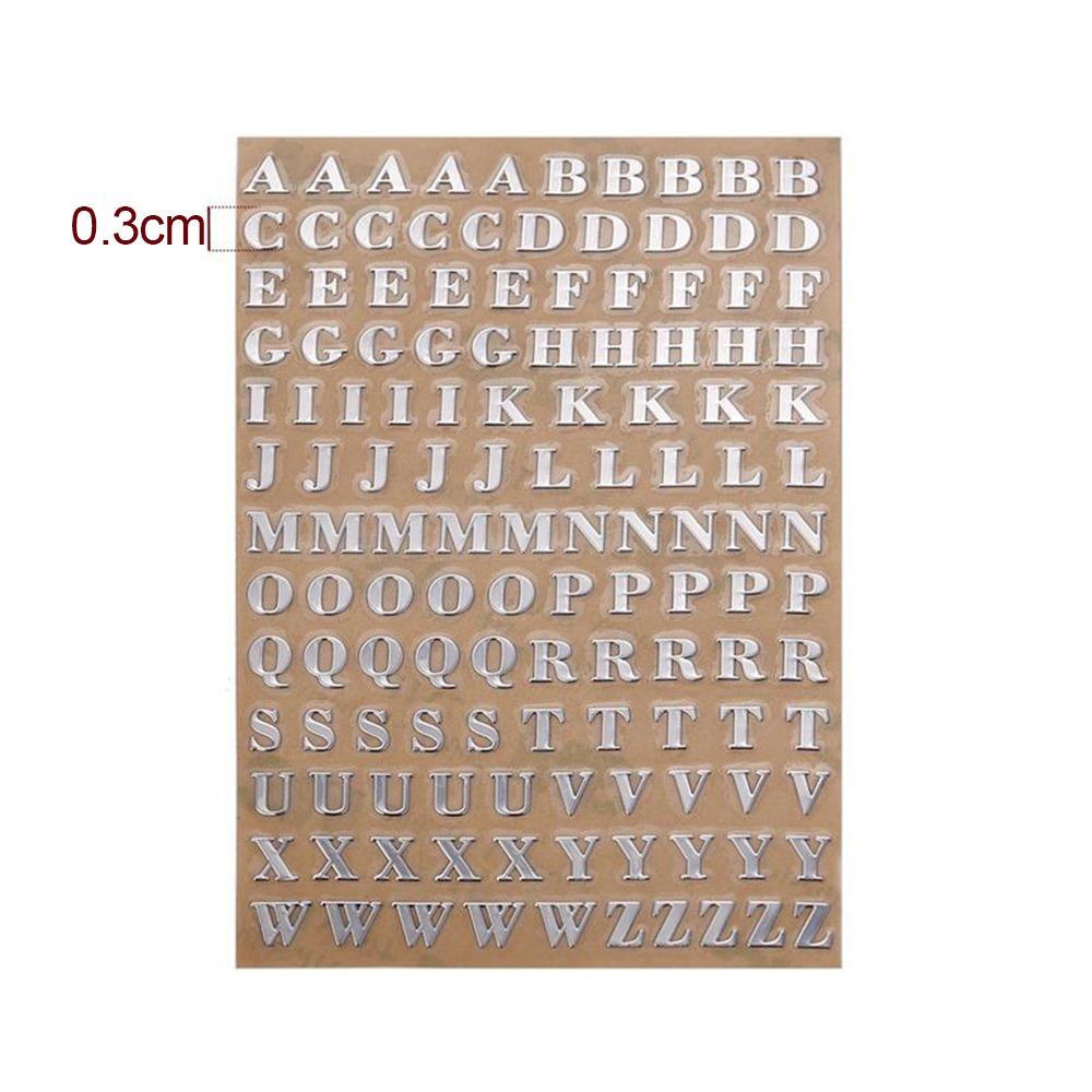 1PC Gold Sliver Epoxy Filling Sticker 3mm Thickness Alphabet Letters Stickers Resin Mold Decoration