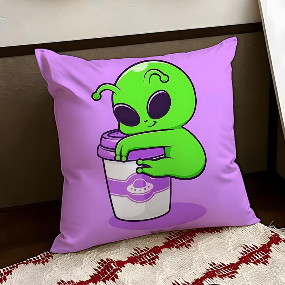 Loopy Silly Alien Cushion Cover Reversible Soft Durable Pillow Cover Home  Car MultiScene Use for Daily Comfort