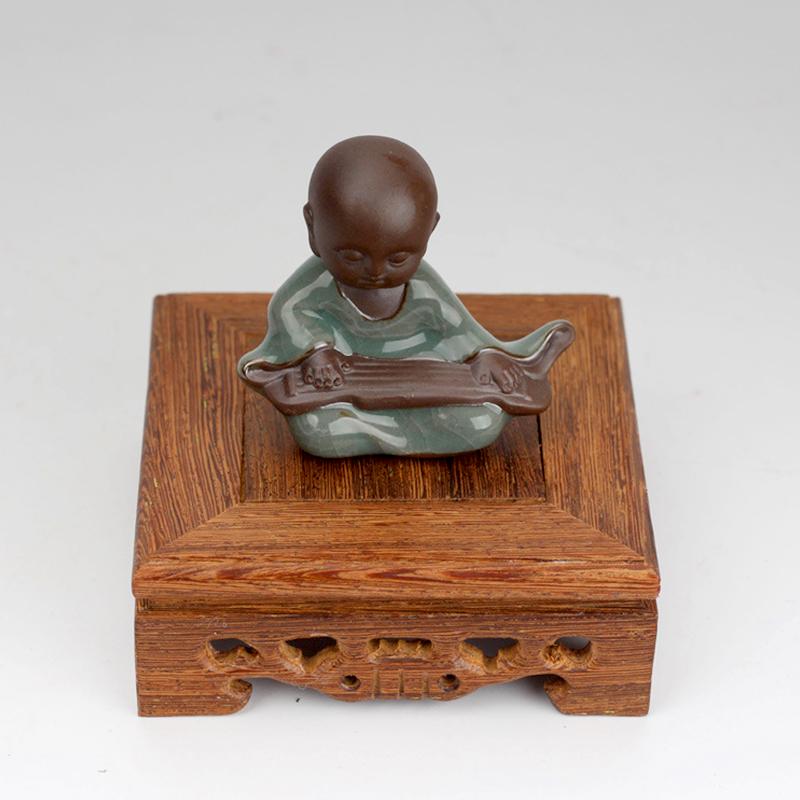 1pc Display Stand Retro Solid Wood Handcrafted for Flower Pots Bonsai Plant Shelf Square Multipurpose Miniatures Base