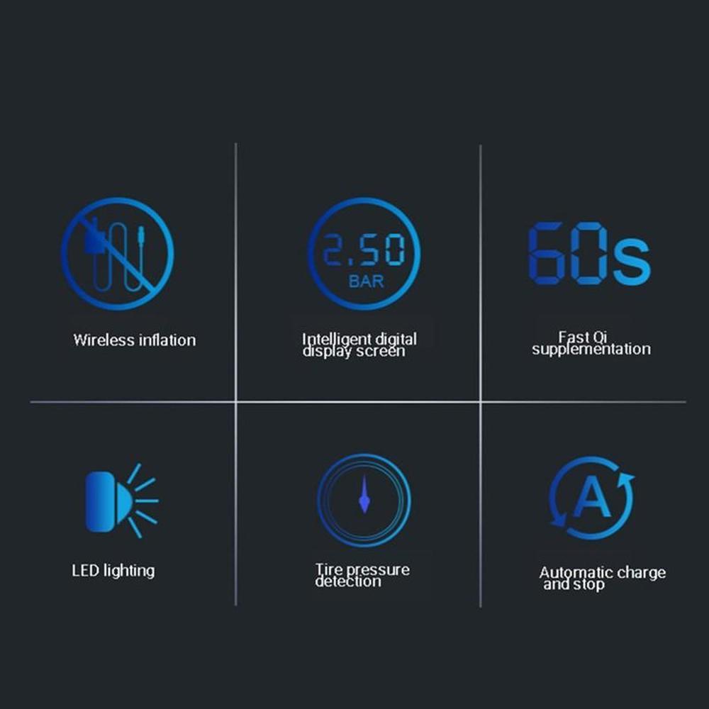 Многофункциональный автомобильный насос для шин и монитор давления в шинах, умные цифровые дисплеи, перезаряжаемый насос для шин, ручной автоматический воздушный насос 120 Вт