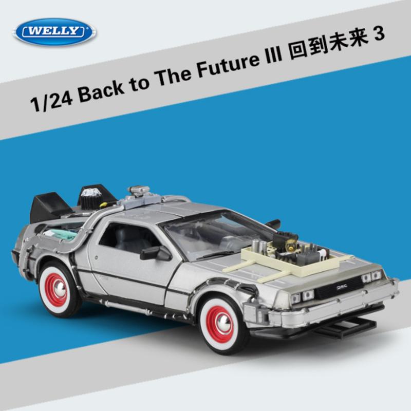 Велли 1:24 DMC-12 Машина времени ДеЛореан Назад в будущее Модель автомобиля Литой металлический автомобиль Модель-симулятор Коллекция Детская игрушка Подарок