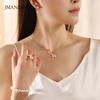Ins Simple Butterfly Jewelry Set, Fashionable Pearl Bracelet Ring, Cute Dripping Butterfly Necklace Earrings for Women